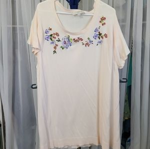 Loft Plus light weight embroidered sweater.